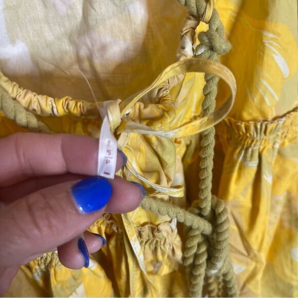 Free People Deserted Island Mini Dress in Yellow NWOT - Picture 11 of 11